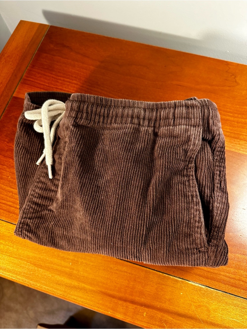 Corduroy Drawstring Shorts in Brown